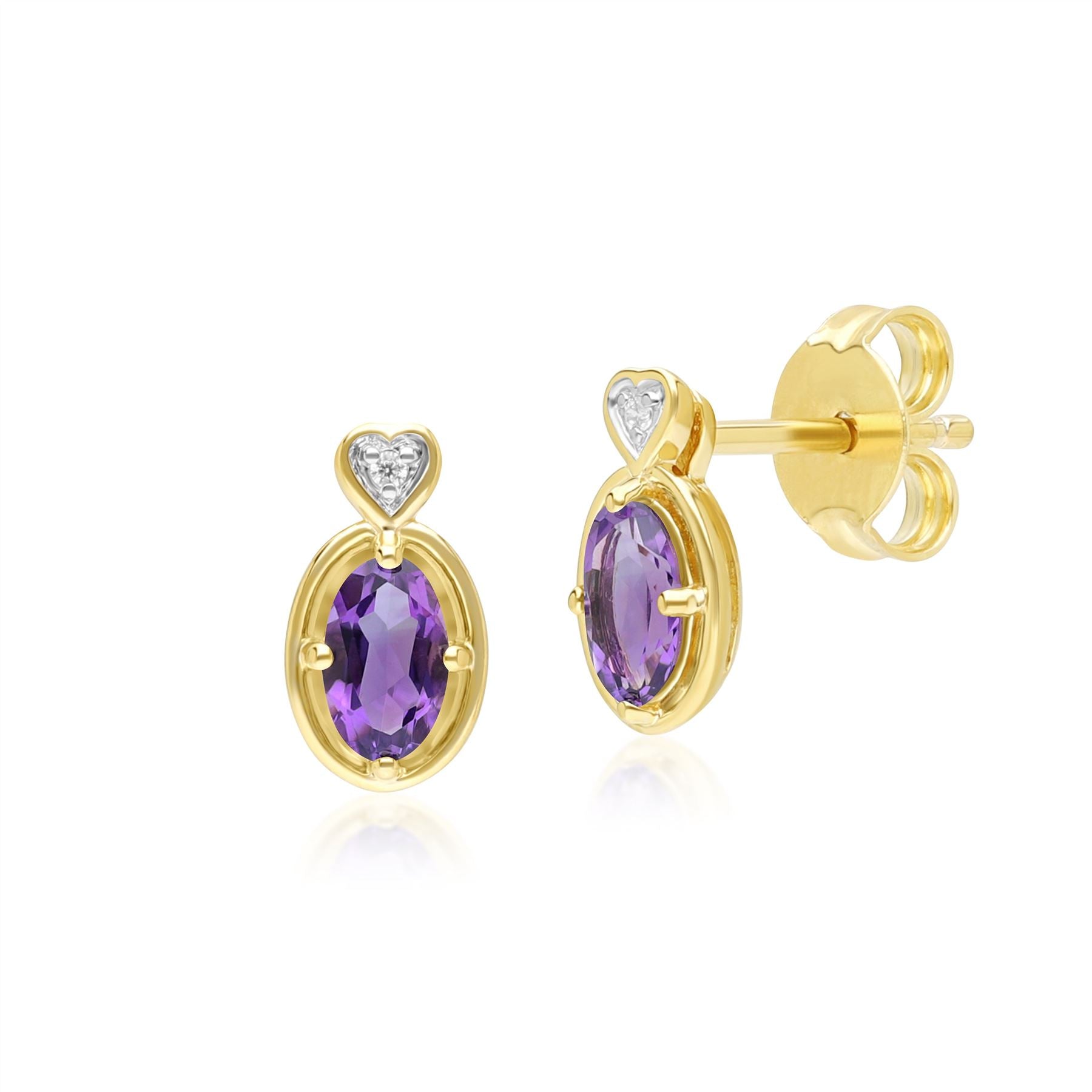 classic-oval-amethyst-diamond-heart-stud-earrings-in-9ct-yellow-gold-135e1911019