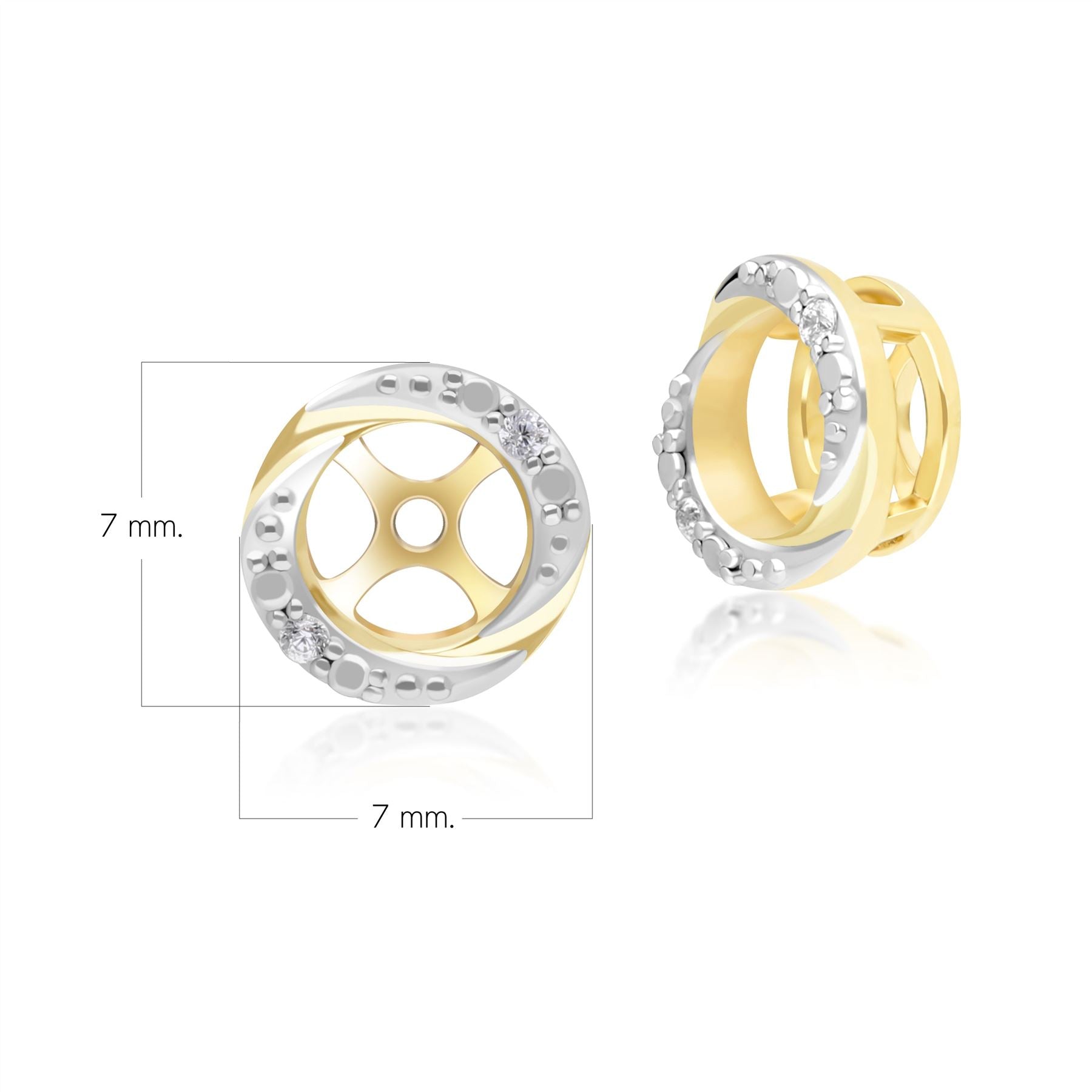 Classic Halo Diamond Swirl Ear Jacket Earrings in 9ct Yellow Gold